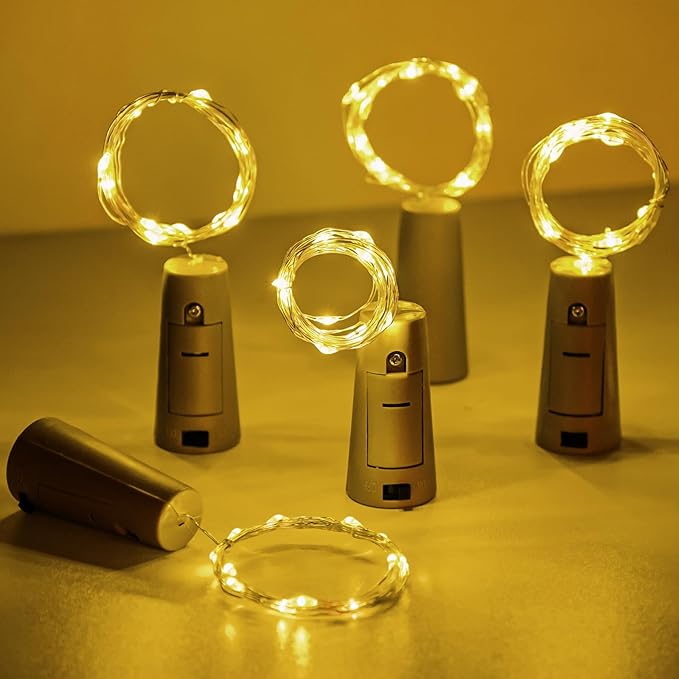 Aluan Wine Bottle Lights with Cork, Christmas Lights 10 Pack 20 LED Mini Fairy - Image 4