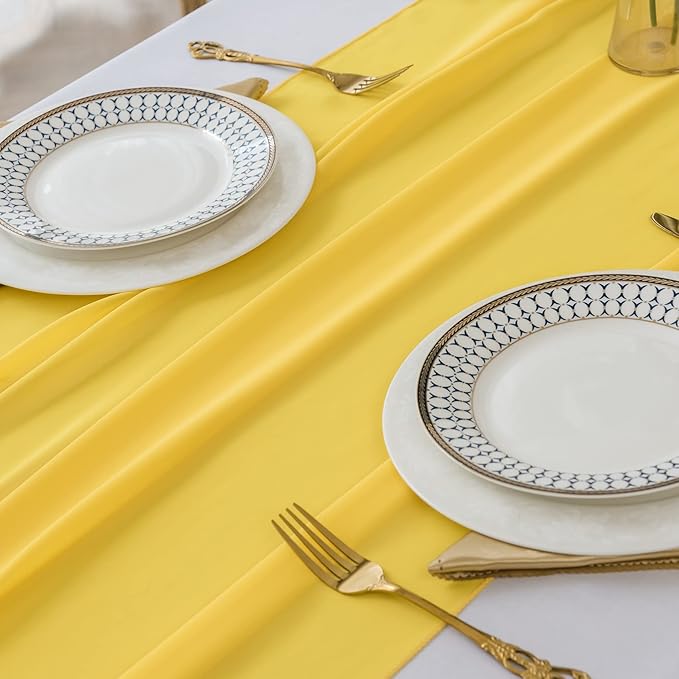 12Pack 9ft Chiffon Table Runner 14x108 Inch Sheer Romantic Table Runner - Image 4