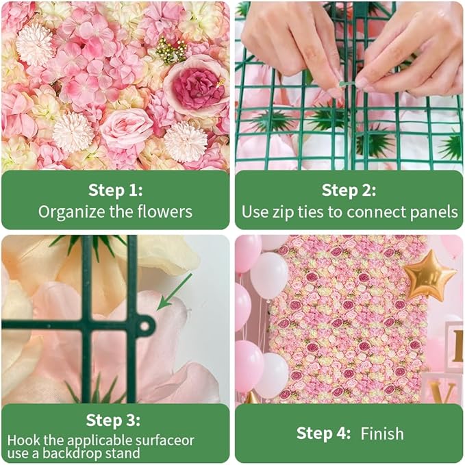 Artificial 3D Flower Wall Panel - Image 7