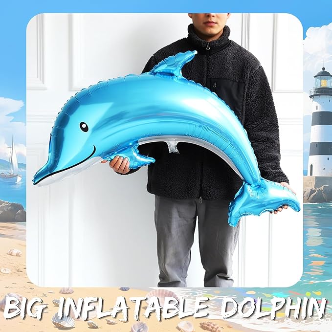 Nautical Balloon Arch Kit, Dolphin Foil Balloons - Image 6