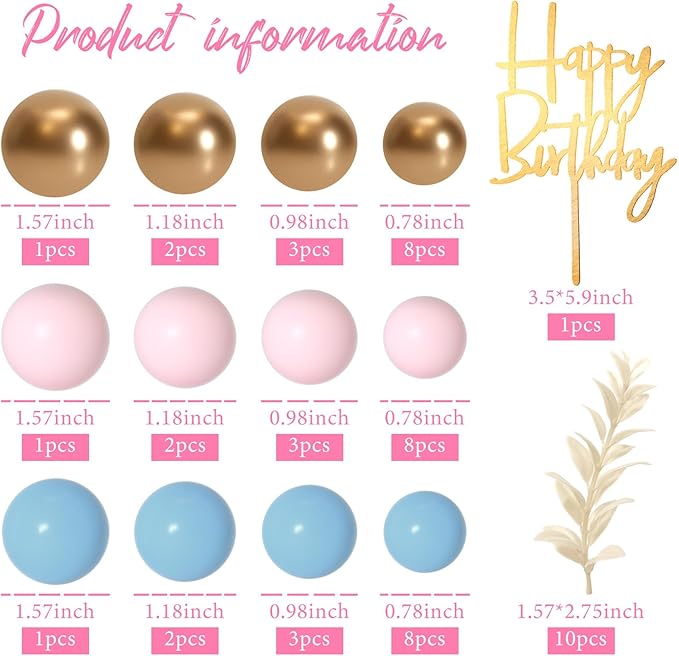 MIAHART Ball Cake Toppers Boho Grass Cake Topper Ball Cake Insert Decoration - Image 2