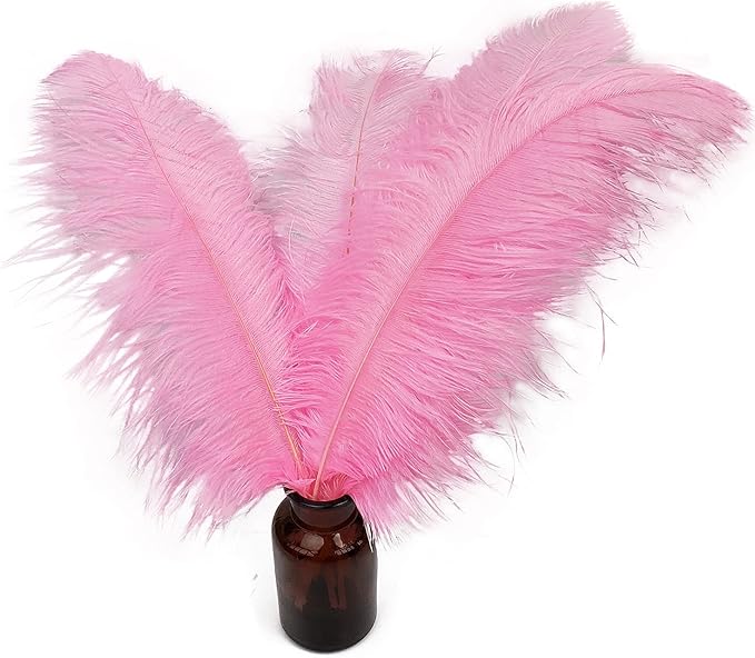 Happy Feather 16-18 inch Pink Ostrich Feathers Craft - Image 5
