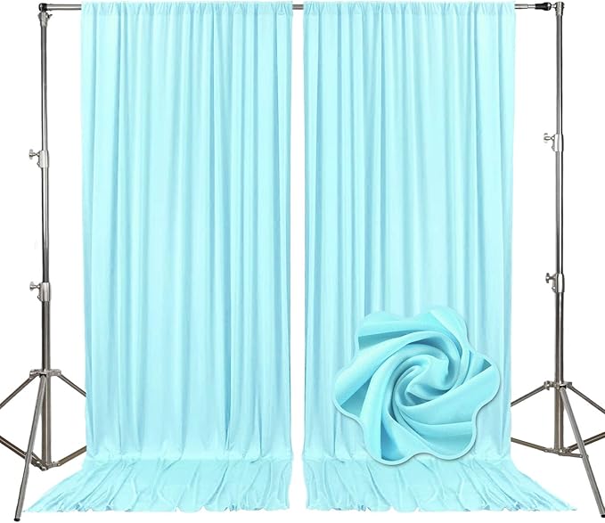 10ft x 10ft Lake Blue Backdrop Curtains by Tisspoms