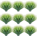 30 Bundles Artificial Grasses Outdoor UV Resistant Fake Grasses No Fade Faux by JEMONG