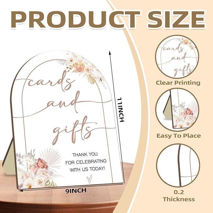 Floral Decor Cards and Gift Sign, Thank You - Image 2
