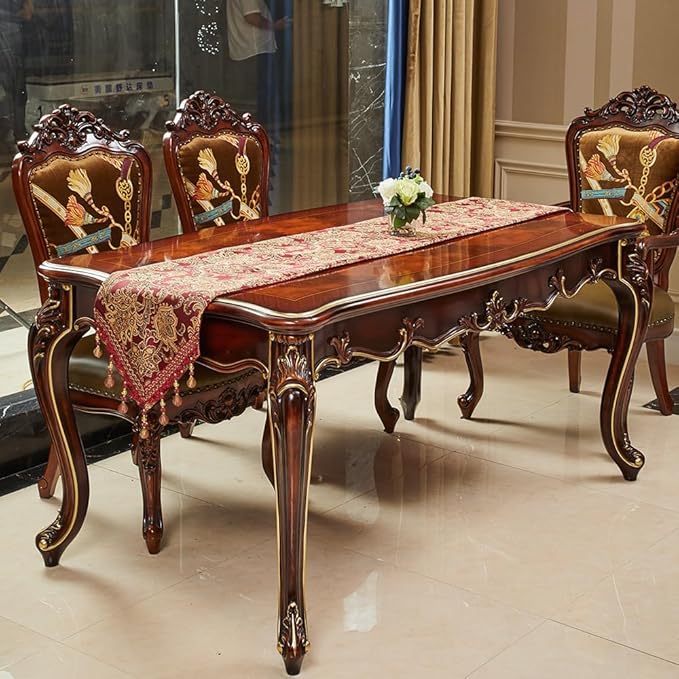 Luxury Vintage Table Runners 72 inches Long Embroidery Jacquard Fabric - Image 7