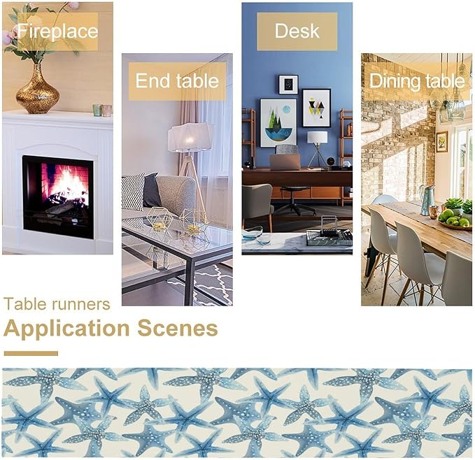 Starfish Plaid Table Flag Green Plaid and Marine Life Starfish Kitchen Table - Image 6