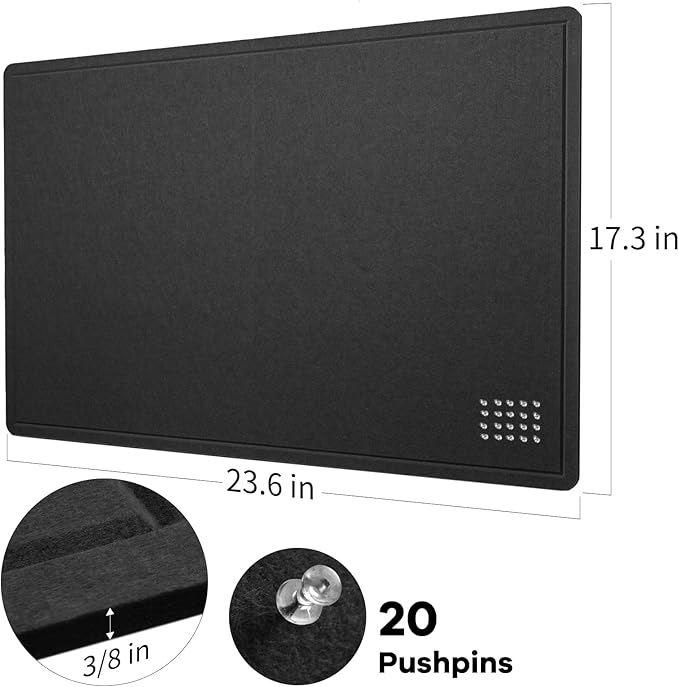 Bulletin Board, 24 x 18 inches Decorative Felt Pin Board, Cork Board Alternative - Image 4