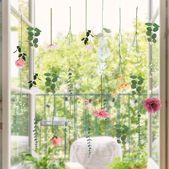 Hoteam 51 Pcs DIY Flower Garland Artificial Hanging Wildflower Backdrop Set - Image 6
