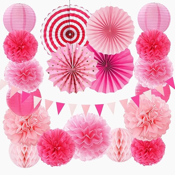 Rose Hot-Pink Party Decorations by Burgleda