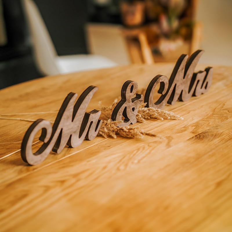 Mr and Mrs Sign for Wedding Table Decor, Mr & Mrs Wooden Signs, Rustic Wedding - Image 2