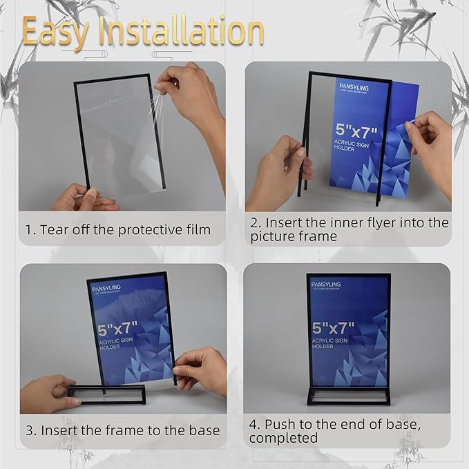 5x7 Inches Clear Picture Frames 6 Pack Acrylic Sign Holders, Double-sided Menu - Image 5