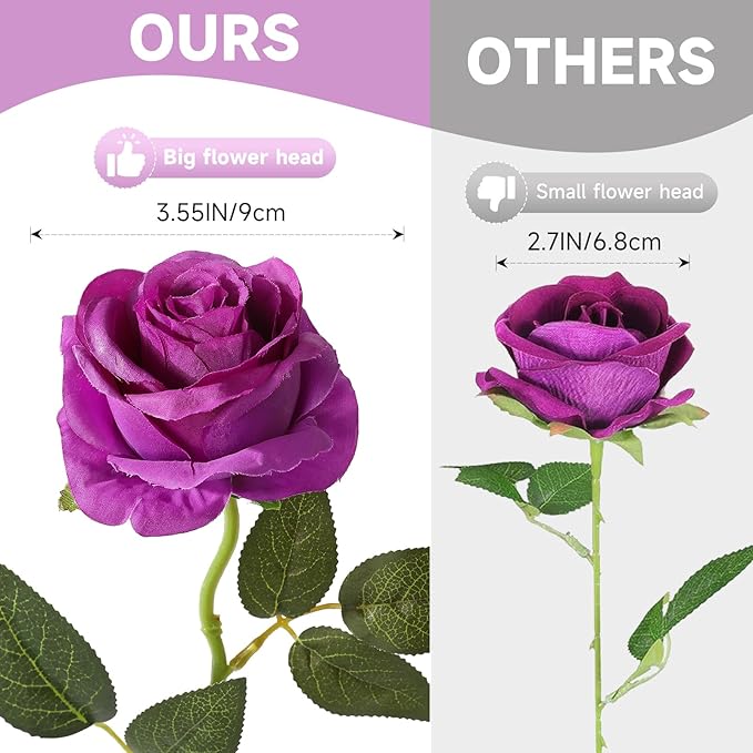 Tifuly Purple Roses Artificial Flowers - Image 8