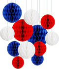 ZOOYOO 12Pcs 6" 10" Patriotic Honeycomb Balls Decorations Red White Blue by ZOOYOO