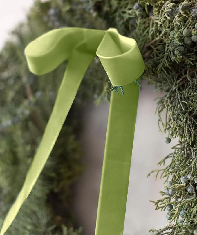 Sage Green Velvet Ribbon 1.5'' 25 Yards - Image 3