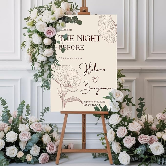 Custom Bride & Groom Wedding Welcome Sign, Personalized Welcome to The Night - Image 6