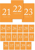 Andaz Press Orange Wedding Table Numbers 21-40, 4x6-Inches Table Number Cards by AndazPress