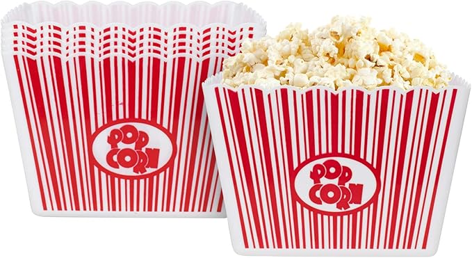 Hedume 6 Pack Popcorn Containers, Plastic Movie Theater Style Popcorn Container - Image 3