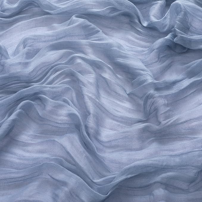 MLMW 6 Pack Dusty Blue Table Runner Cheesecloth Gender Reveal Boho Gauze Rustic - Image 2