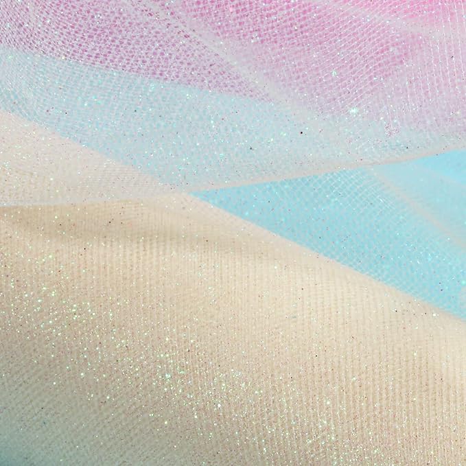 ICOSHOW Sparkling Tulle Rolls, 15” by 30 Yards Glitter Tulle Spool Ribbon Fabric - Image 3