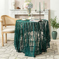 Vintage 60 inch Green Lace Tablecloth Floral Embroidered Boho Shabby Chic Small by JAIJY