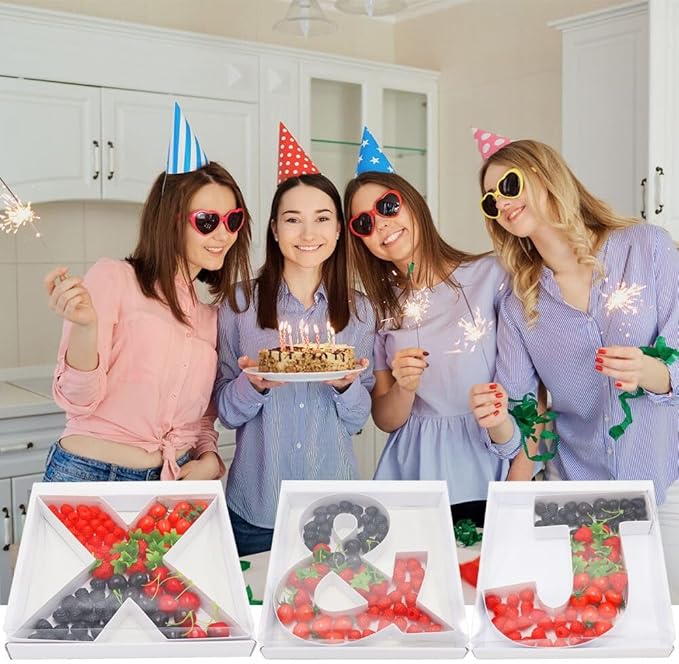 12" Fillable Cardboard Letter Charcuterie Gift Cupcake Box - Image 4