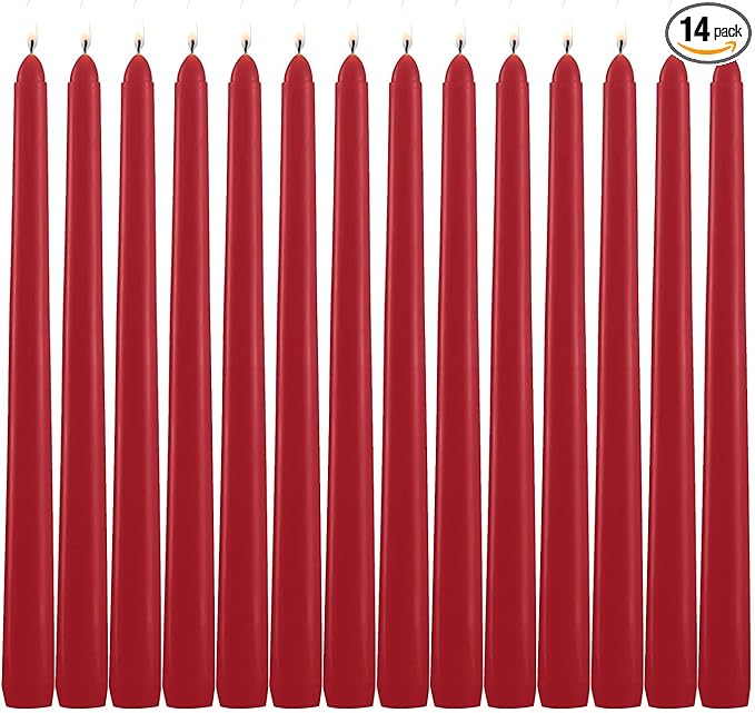 14 Pack Tall Red Taper Candles by Grcdoyvl