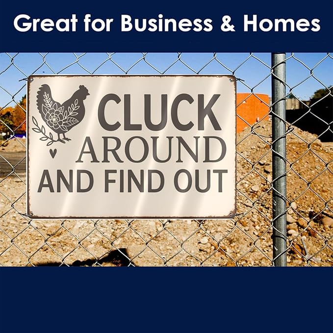 Funny Chicken Tin Sign - Image 5