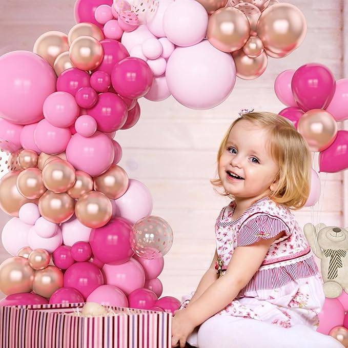 Amandir 153pcs Pink Balloon Garland Arch Kit, Different Sizes 18 12 10 5 inch - Image 5
