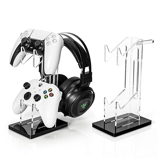 OAPRIRE Headset and Controller Stand, Space-Saving 2 Tier Game Controller Holder by OAPRIRE