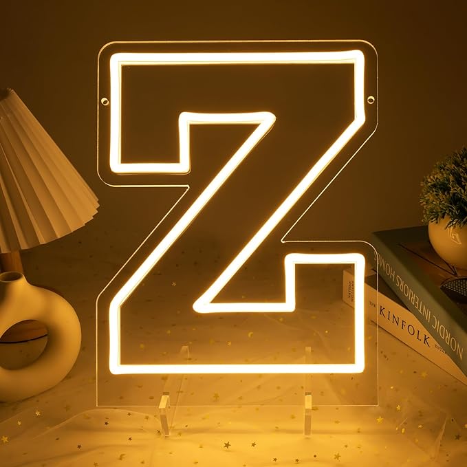 Light Up Letters Z, Led Marquee Letter Lights Neon Sign, 13.9" Height by MissAudrey