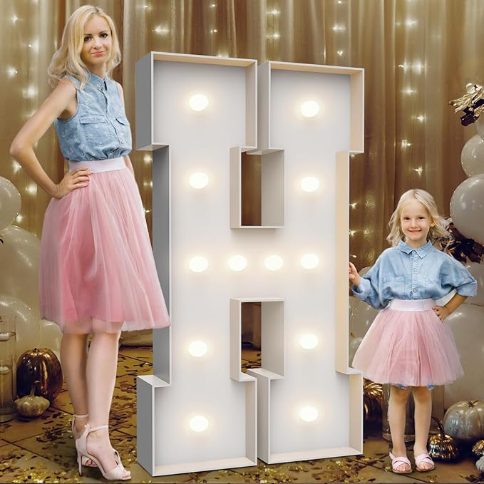 4FT Marquee Light Up Letters H, Party Decoration Large Marquee Light Up Letters by Teebloom