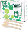 100% Compostable Spoons 125 Count, Disposable Spoons No Plastic Biodegradable by SOVEGLEE