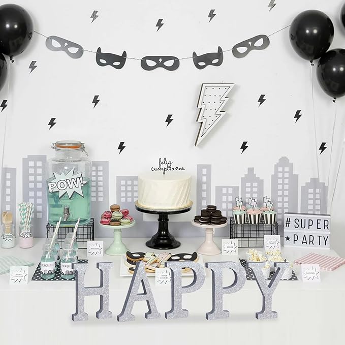TONIFUL 8 Inch Silver Glitter Letter Y Table Centerpiece A-Z Silver Birthday - Image 4