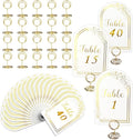 Wedding Table Numbers 1-40, 40 White Gold Cards by SELANTAG