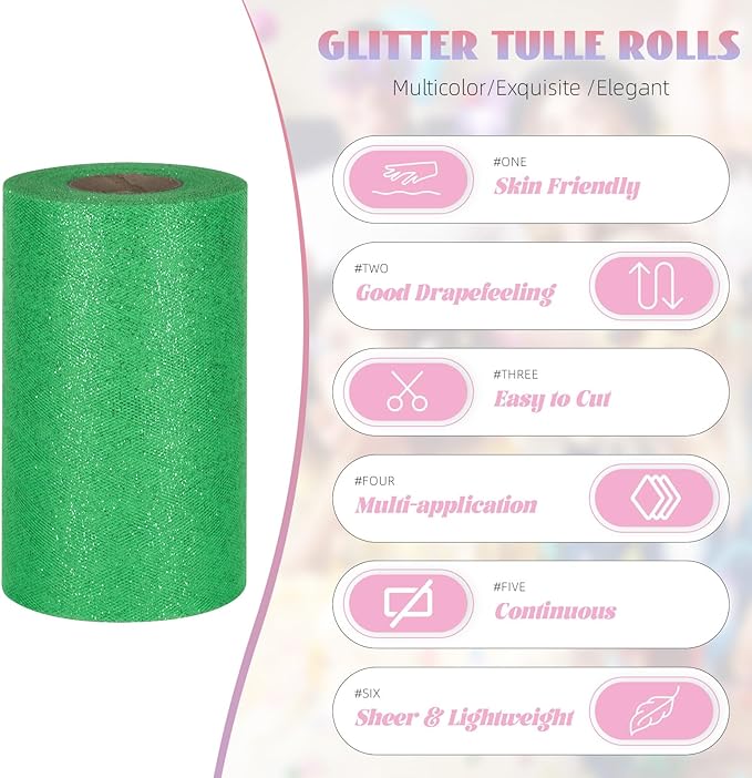 Glitter Tulle Rolls 6" by 50 Yards - Image 2