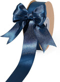 LaRibbons Navy Satin Ribbon 1 Inch 25 Yards Luxury Double Faced Blue Silk Ribbon by LaRibbons