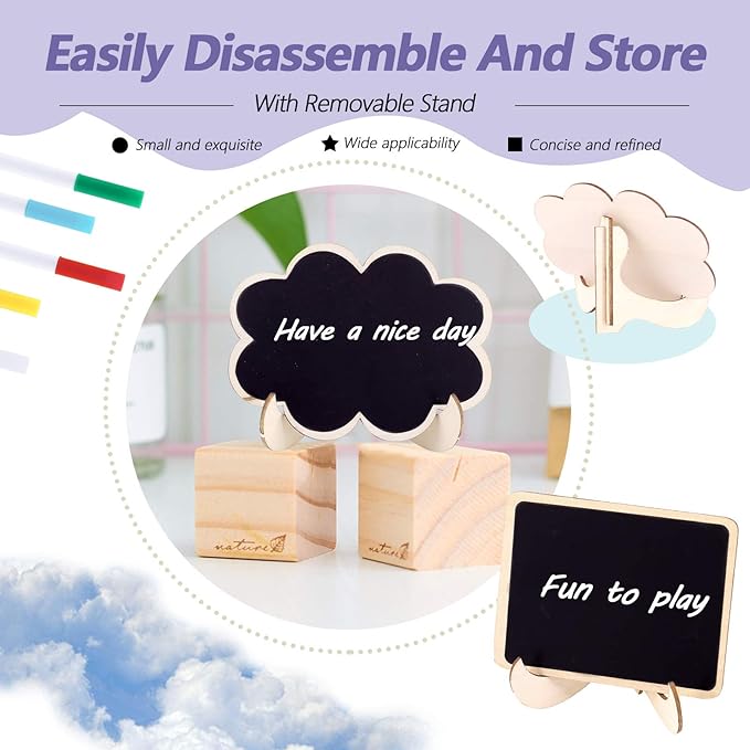 Swpeet 30Pcs 5 Designs Mini Chalkboards Signs - Image 4
