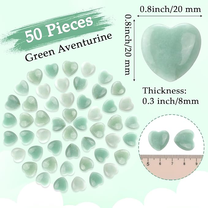 Gerrii 50 Pcs Heart Healing Stone Bulk Quartz Heart Inspirational Stones Gift - Image 2