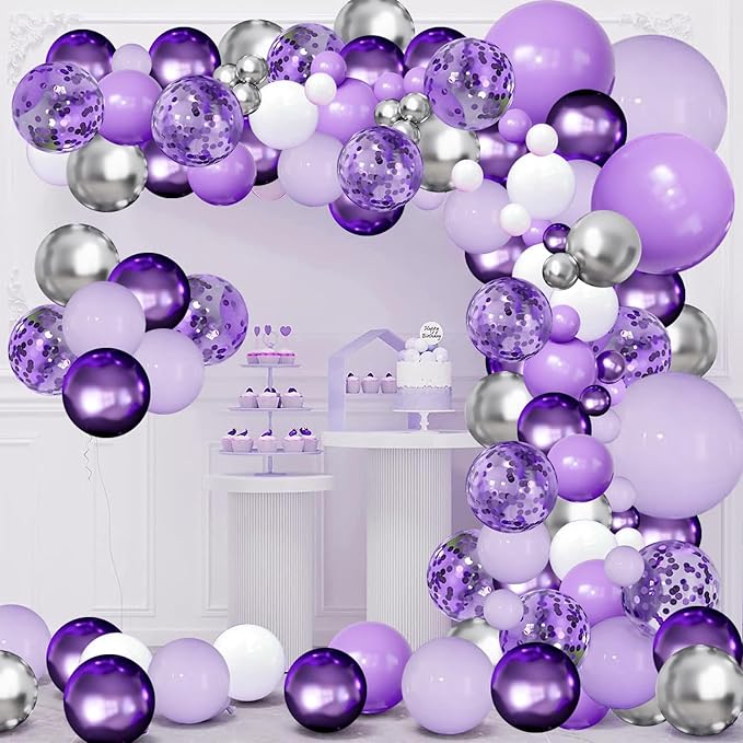Purple Balloons Garland Arch Kit by Zesliwy