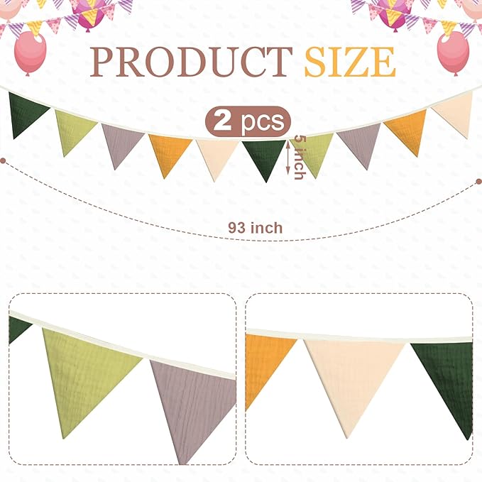 Oudain 15.5 ft Pennant Banner Flags, Each 7.75 ft - Image 3