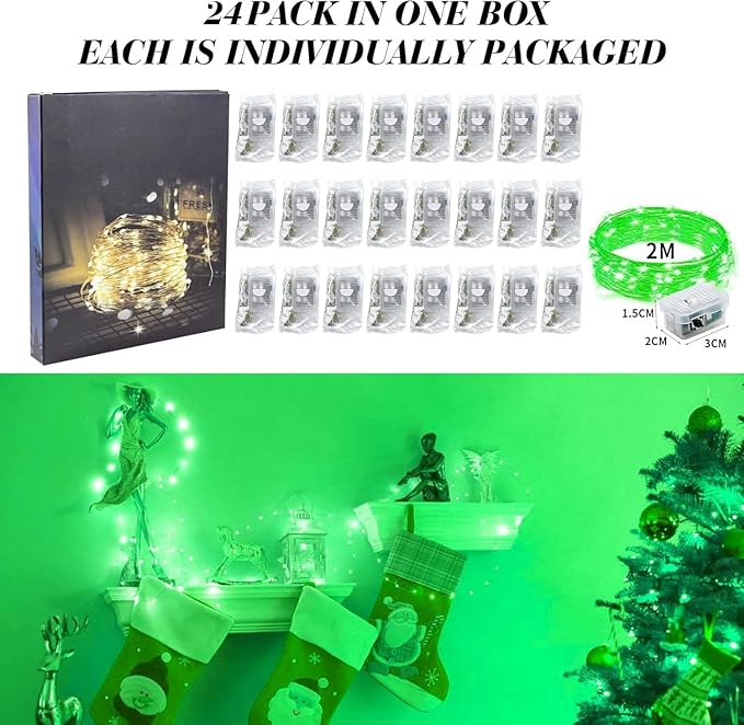 ZGWJ 24 Pack Fairy Lights Battery Operated, 7ft 20 Mini LED Fairy String Lights - Image 6