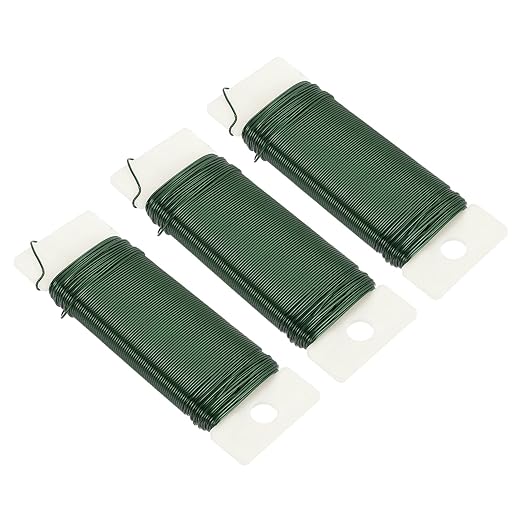MECCANIXITY 114 Yards/345 Feet Metal Floral Wire 21 Gauge Green Flexible Paddle by MECCANIXITY