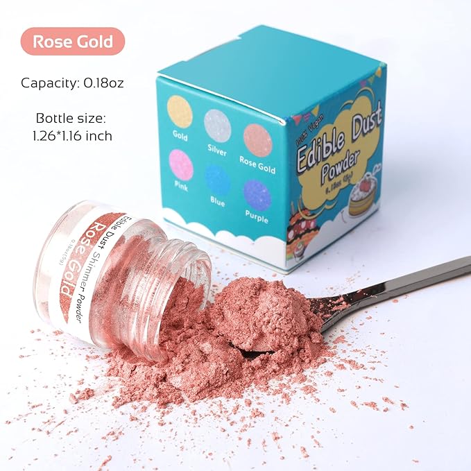 Jelife Rose Gold Edible Luster Dust - Image 2