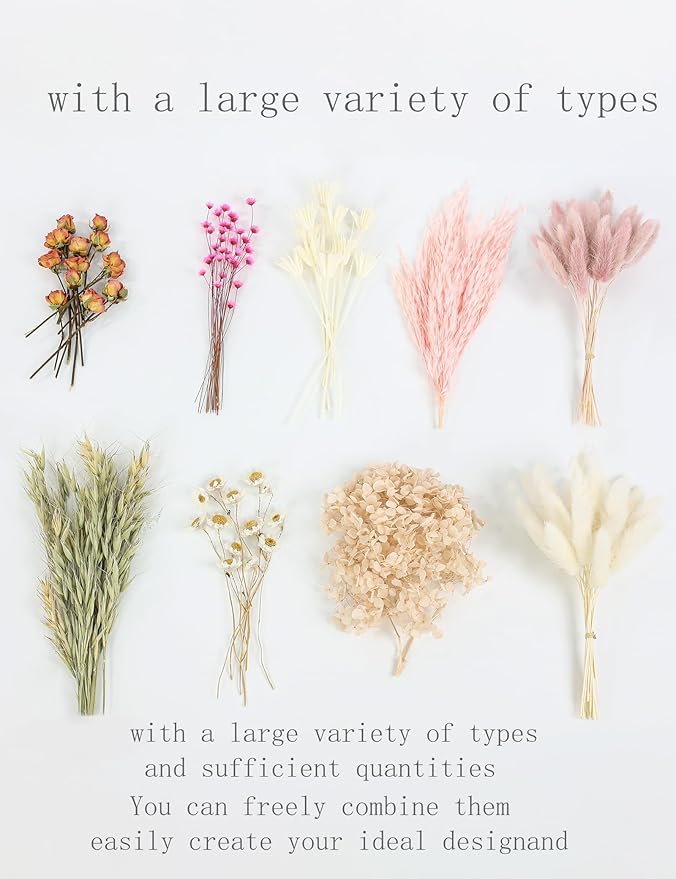 DIY Natural Dried Flower Set for Vase, Bulk Boho Dried Flowers - Image 4