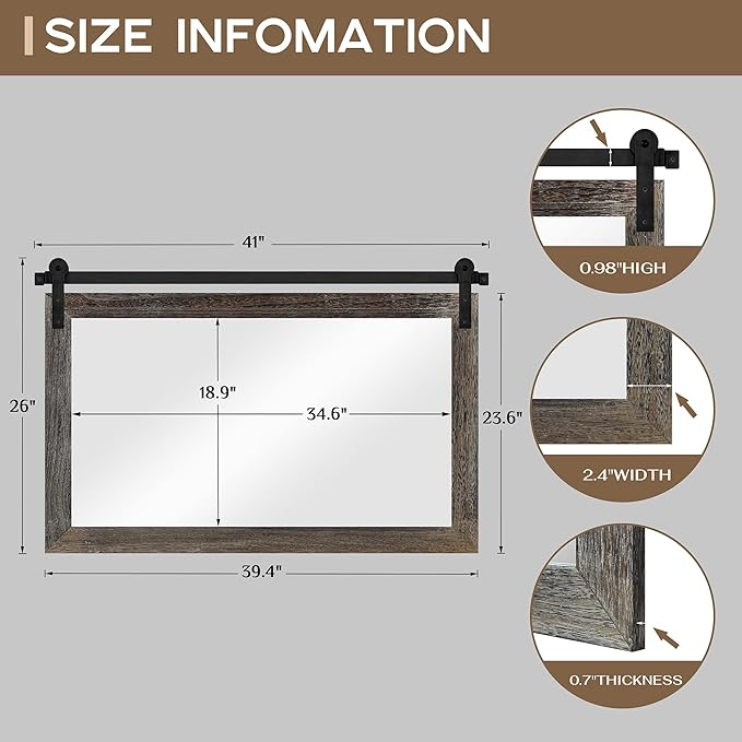 COGOOD Farmhouse Barn Door Mirror - Image 4