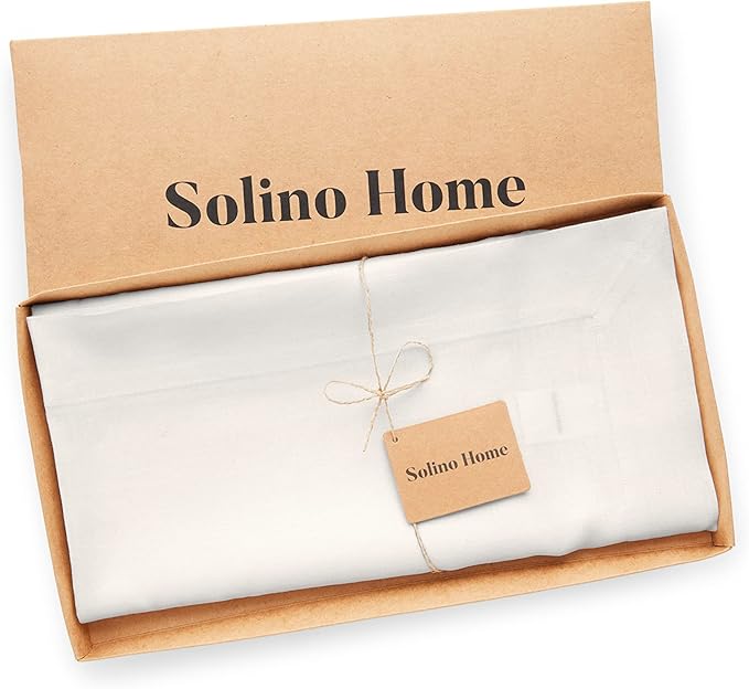 Solino Home Linen White Square Tablecloth 52 x 52 Inch - Image 6