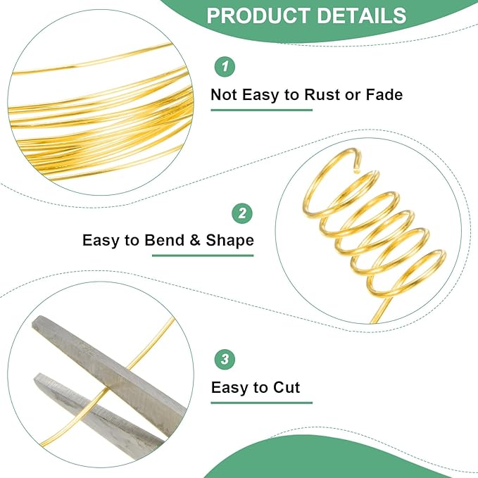0.8 mm/20 Gauge Copper Wire for Jewelry Making, 7.5FT Copper Beading Craft Wire - Image 2