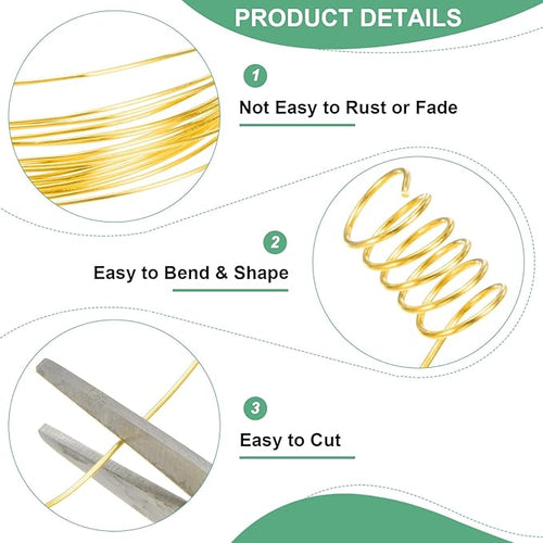 0.8 mm/20 Gauge Copper Wire for Jewelry Making, 7.5FT Copper Beading Craft Wire - Image 2