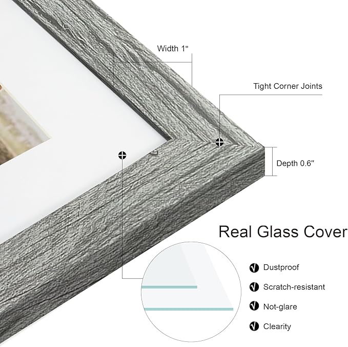 8.5x11 Picture Frame Set of 2, Display Pictures Two 5x7 - Image 4